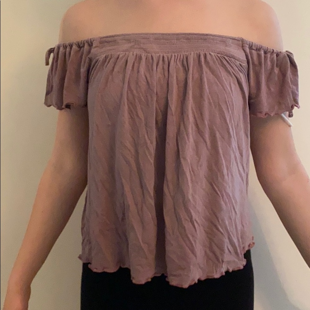 Purple off the shoulder top from American Eagle